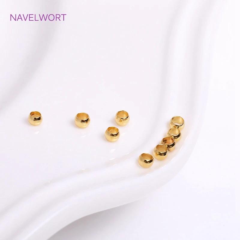 1.5mm/2mm Tubular Crimp Bead 18K Gold Plated 2mm/2.5mm Crimp Beads For Jewelry Making,DIY Jewelry Fittings Accessories