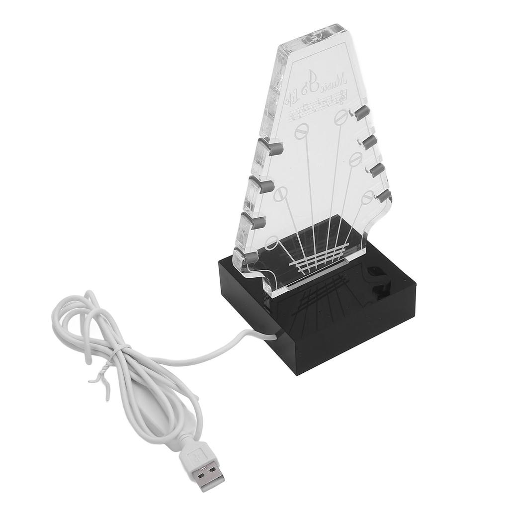 Light Up Guitar Pick Holder 3 Color Temperatures 10 Brightness 8 Slots Adjustable Acrylic Electric G