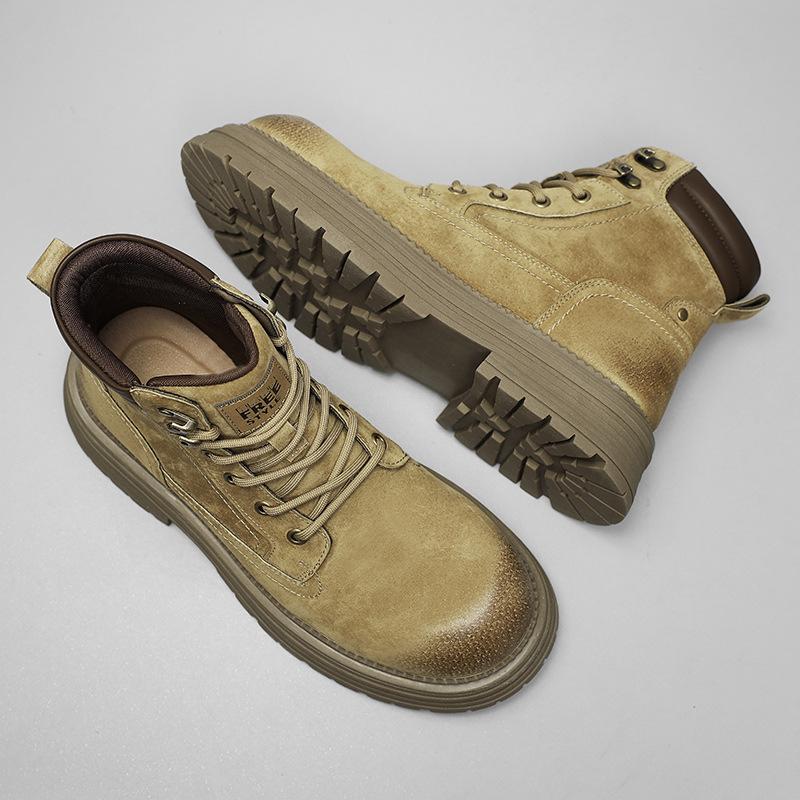 Martin boots men's new leather British retro rhubarb boots platform short boots hiking outdoor hiking boots