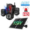 4G Solar-Powered HD Wireless Outdoor Camera with Triple-Lens WiFi Network Monitoring