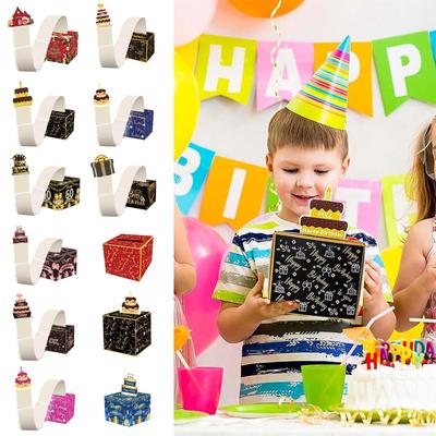 Alles Gute zum Geburtstag-Spardose-Geldgeschenk-Pull, Bargeld-Geschenkbox, Bargeldgeschenk, schwarze Geldklammer, Bargeld und herausziehbare Karte, DIY-Set, Überraschungs-Geburtstagsgeschenk-Box