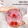 ZISIZ Round Glass Lunch Box with Two Compartments