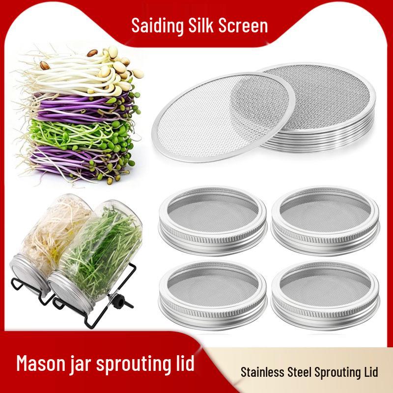 

Stainless Steel 304 Mason Jar Sprouting Lid, 3.3-Inch Mesh, 70mm Strainer 82mm Mesh, Single Piece