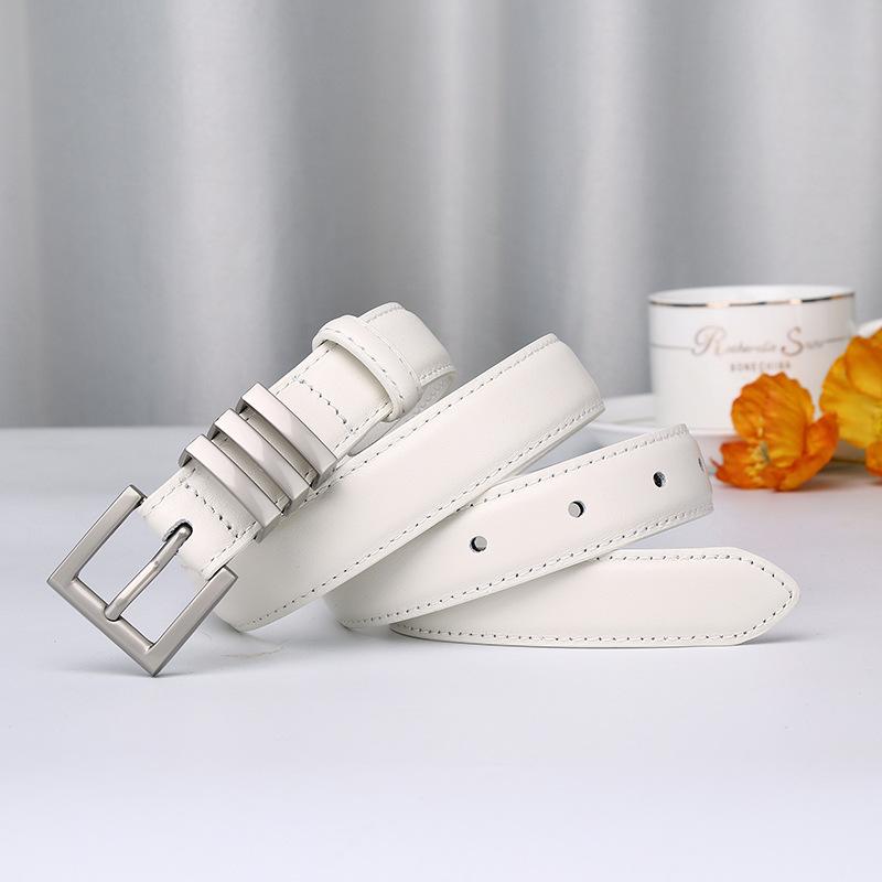 Women'S Leather Belt Women'S Korean Version Of Simple Fashion Trend Versatile Personality Pure Cowhide Pin Buckle Decorative Belt