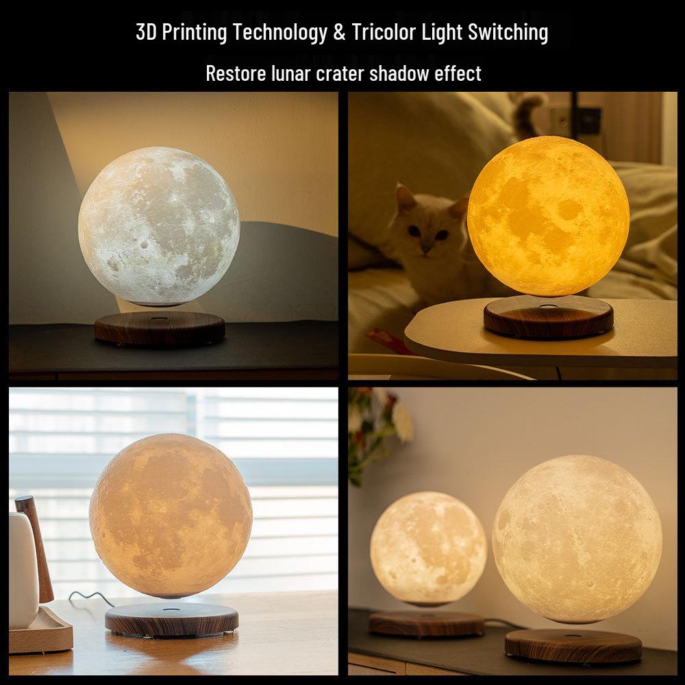 18cm Magnetic Levitation Moon Lamp - 3D Printed Night Light for Bedroom and Living Room Atmosphere