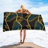 Luxus Schwarz Gold Europäisches Design Mikrofaser Saugfähige Strandtücher für Mann Frau Zuhause Hotel Badetücher Schnell Trocknendes Strandtuch