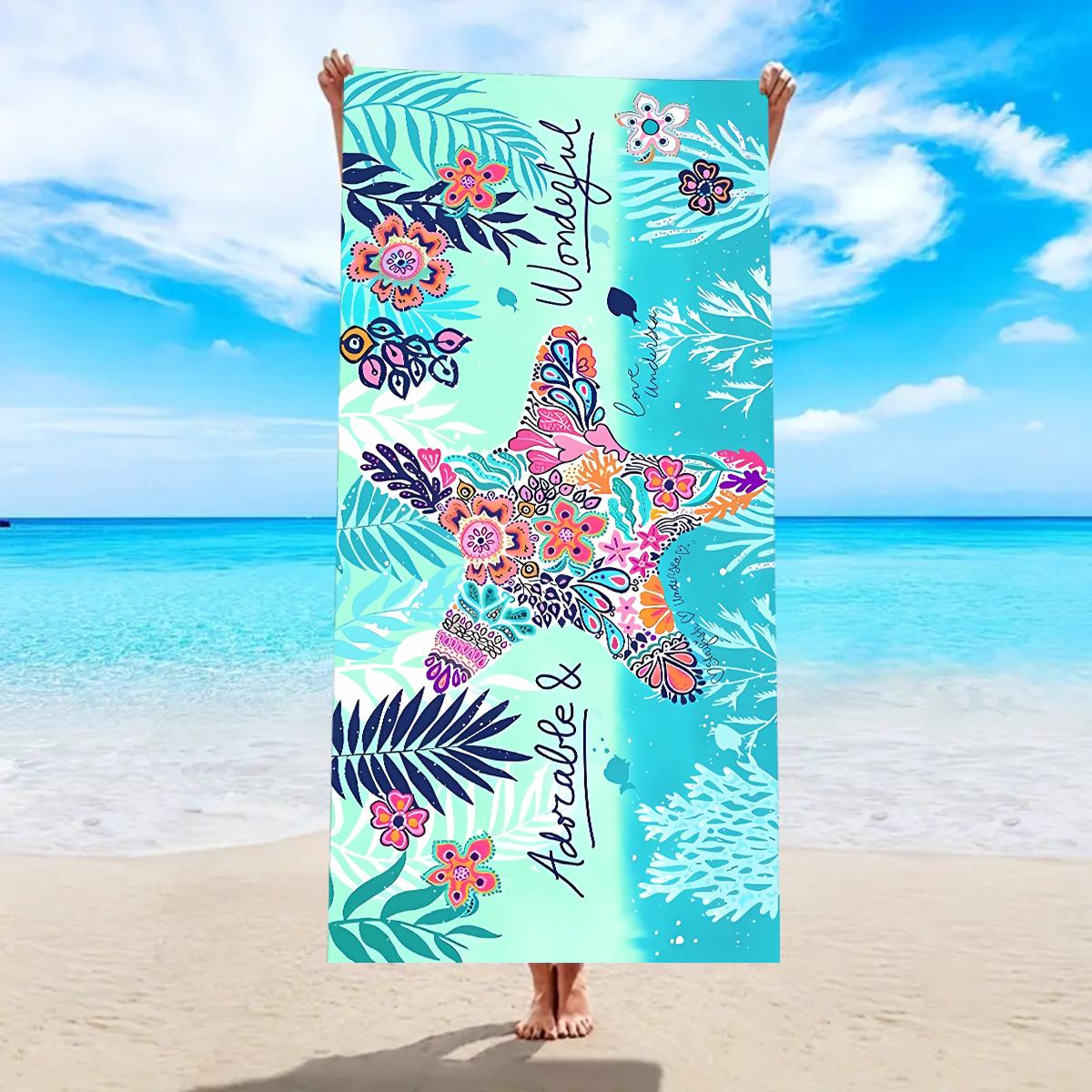 

Cartoon Animal Printed Beach Towel Microfiber Quick Drying Absorbent Soft Swimming Towel Sports Bath Towel Pool Blanket W40*H60(CM)