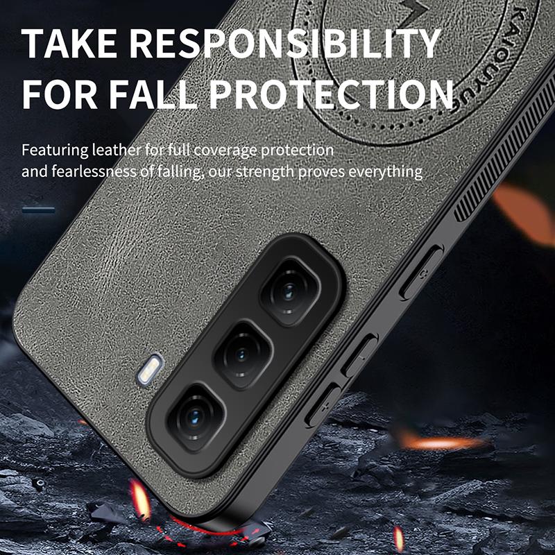 For infinix Not 60Pro Plus Case Luxury Leather Skin Magnetic Magsafe Protective Back Cover For infinix Not 60i 60Pro Phone Shell