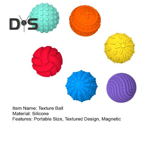 4/6 szt. Magnetyczna silikonowa piłka sensoryczna Przenośna podróż Łagodzenie lęku Stresu Kolorowa piłka Dzieci Nastolatki Dorośli Uspokajająca teksturowana piłka Zabawka fidget