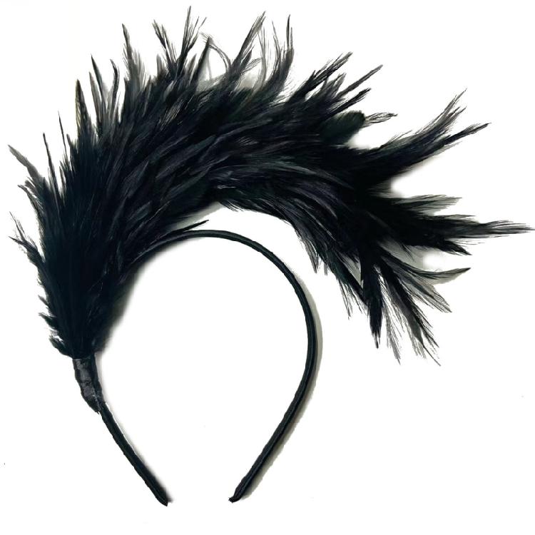 Flapper Feather Headband Burlesque Headpiece Flapper Headpiece Feather Headband