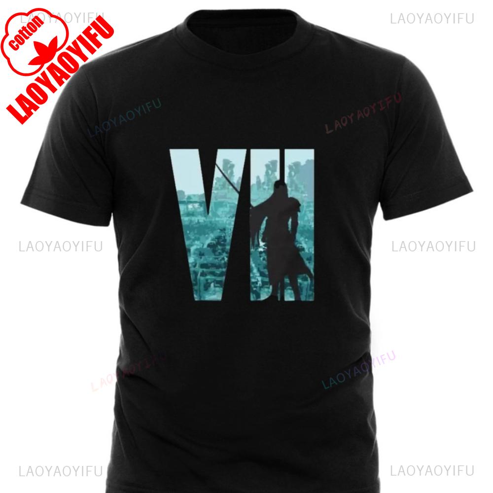 Sephiroth FF VII Final Fantasy 7 FF7 Gamer Tops Tee Shirt Final Fantasy Game Characters Printed T Shirt Tops Unisex Cotton Tee