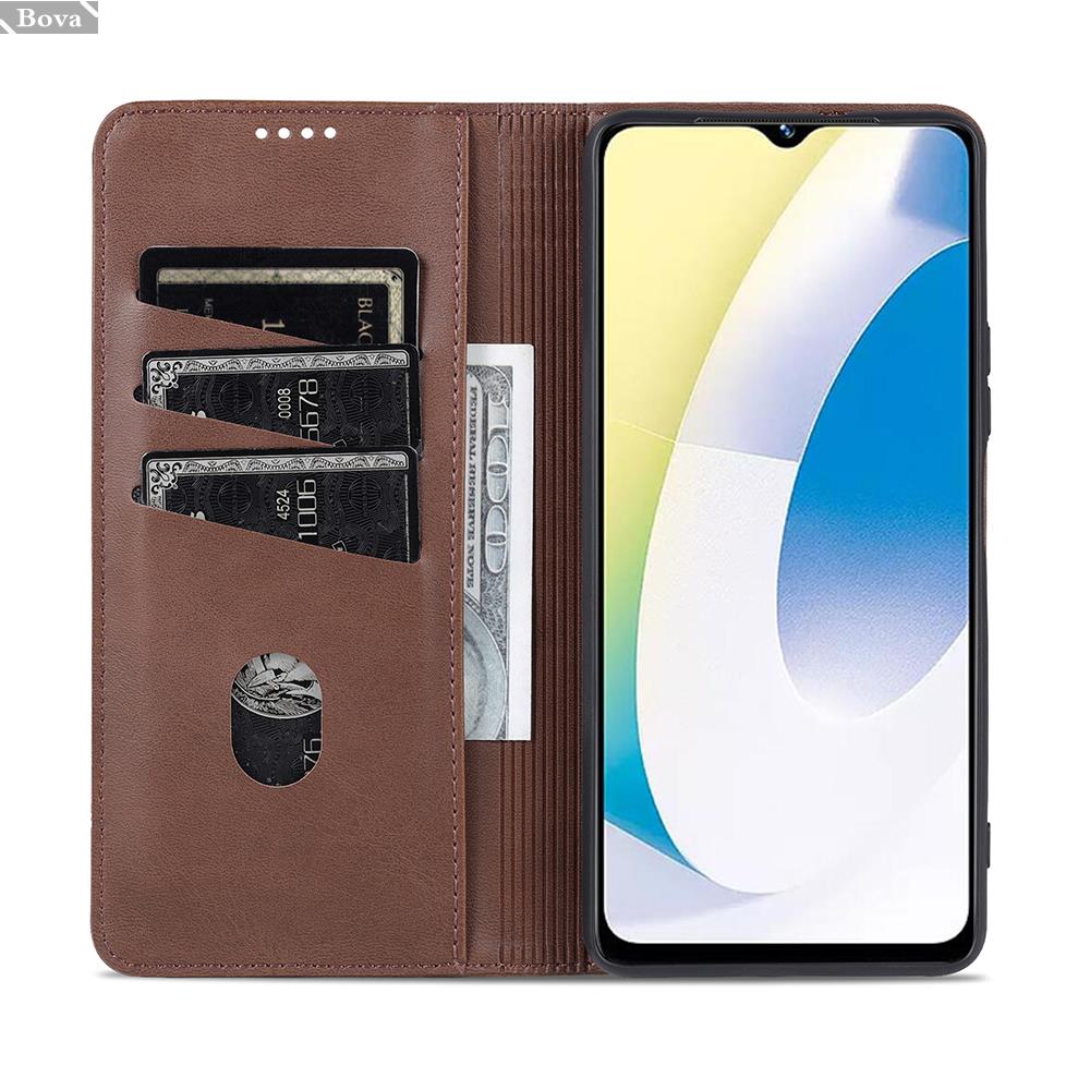 Deluxe Magnetic Adsorption Leather Case for Vivo Y22s Y22 Y 22 S Flip Cover Wallet Protective Case Capa Fundas Coque