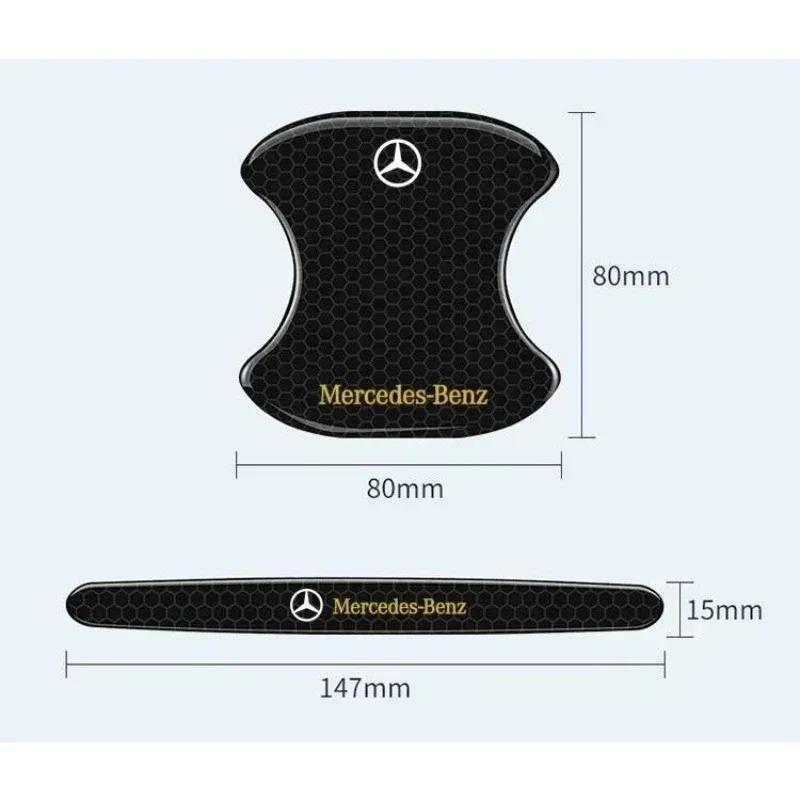 CRK1 Car Door Handle Protector Bowl Anti Scratch Reflective Sticker For Mercedes Benz   A C E   CLA180 GLB200 GLC300  CLS GLA E Class