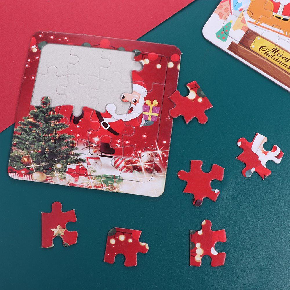 Moș Crăciun Moș Crăciun Puzzle 3D Puzzle de desene animate realizate manual Puzzle de Crăciun Jucării pentru copii