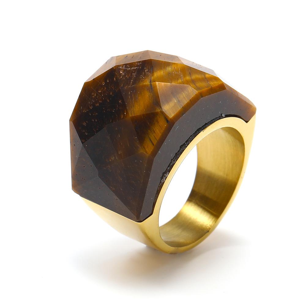 Titanium Steel Bold Gradient Ring Semi-Transparent Multi-Color Zircon Jewelry Edgy Stackable Everyday Accessories