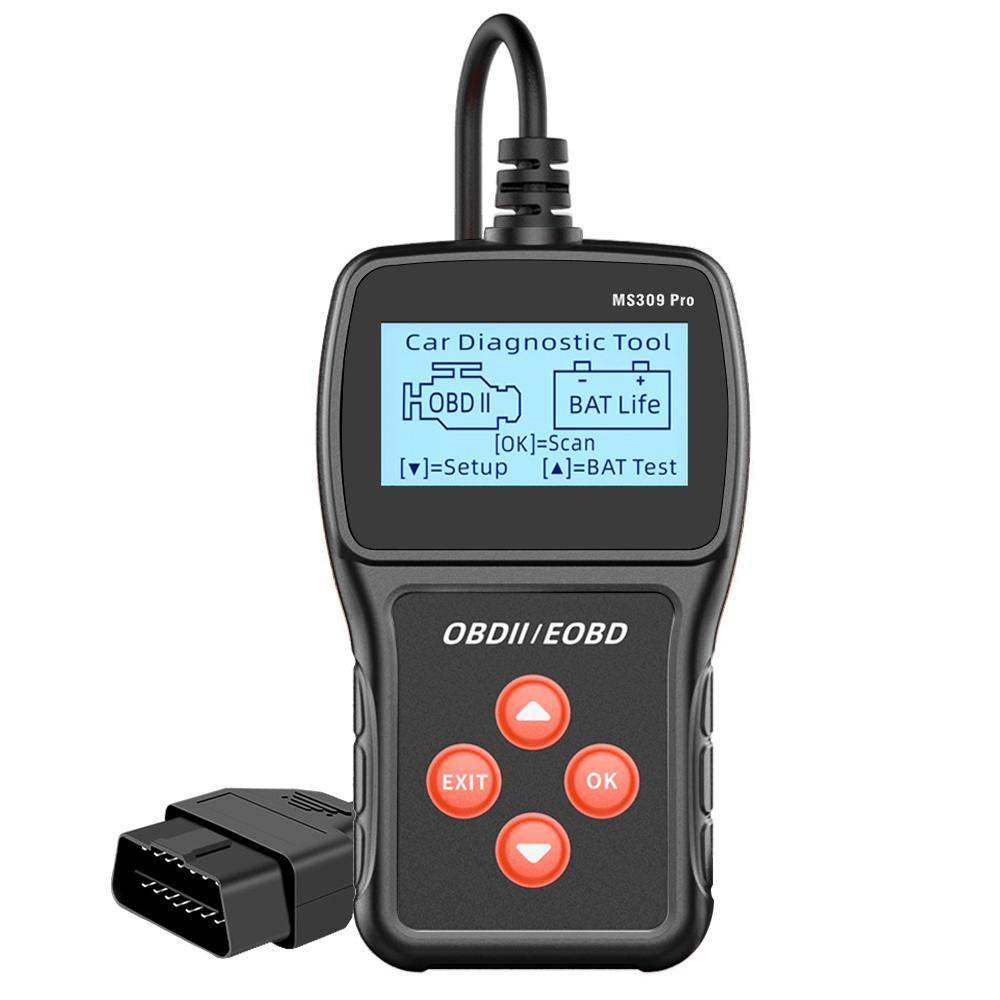 

Система Check Engine Сканер OBD2 MS309PRO Многоязычный Чтение кодов Живые данные Тестер аккумулятора Инструмент для диагностики автомобиля чёрный