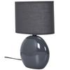 Luminária de Mesa Oval em Grafite Cerâmico com Abajur