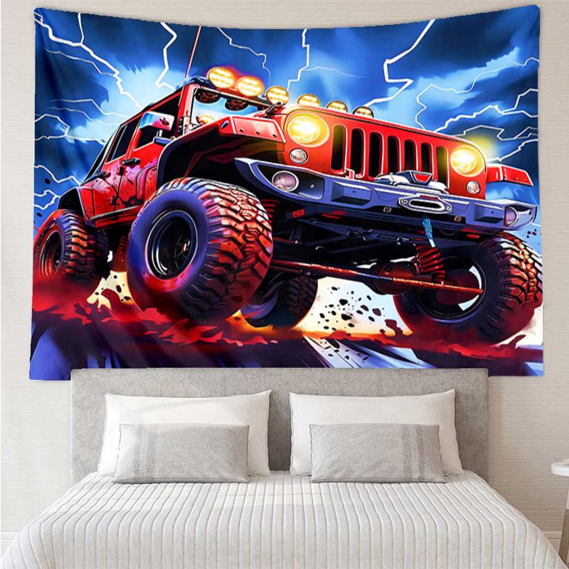 Nighttime Truck Drive Tapestry Hanging for Bedroom,Livingroom, Playroom,Decor Art Room Wall Tapestry Holiday and Birthday Gifts