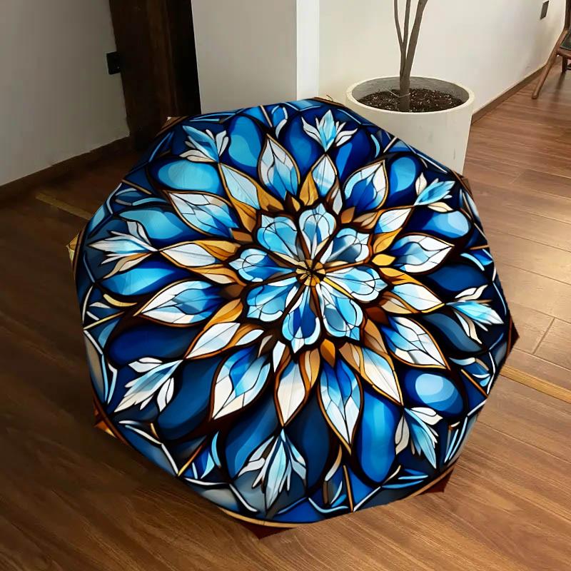 

1pc Blue Floral Pattern Automatic Folding Umbrella, Portable Collapsible Design, 8-Rib Iron Frame, Outdoor Accessory yy250905094