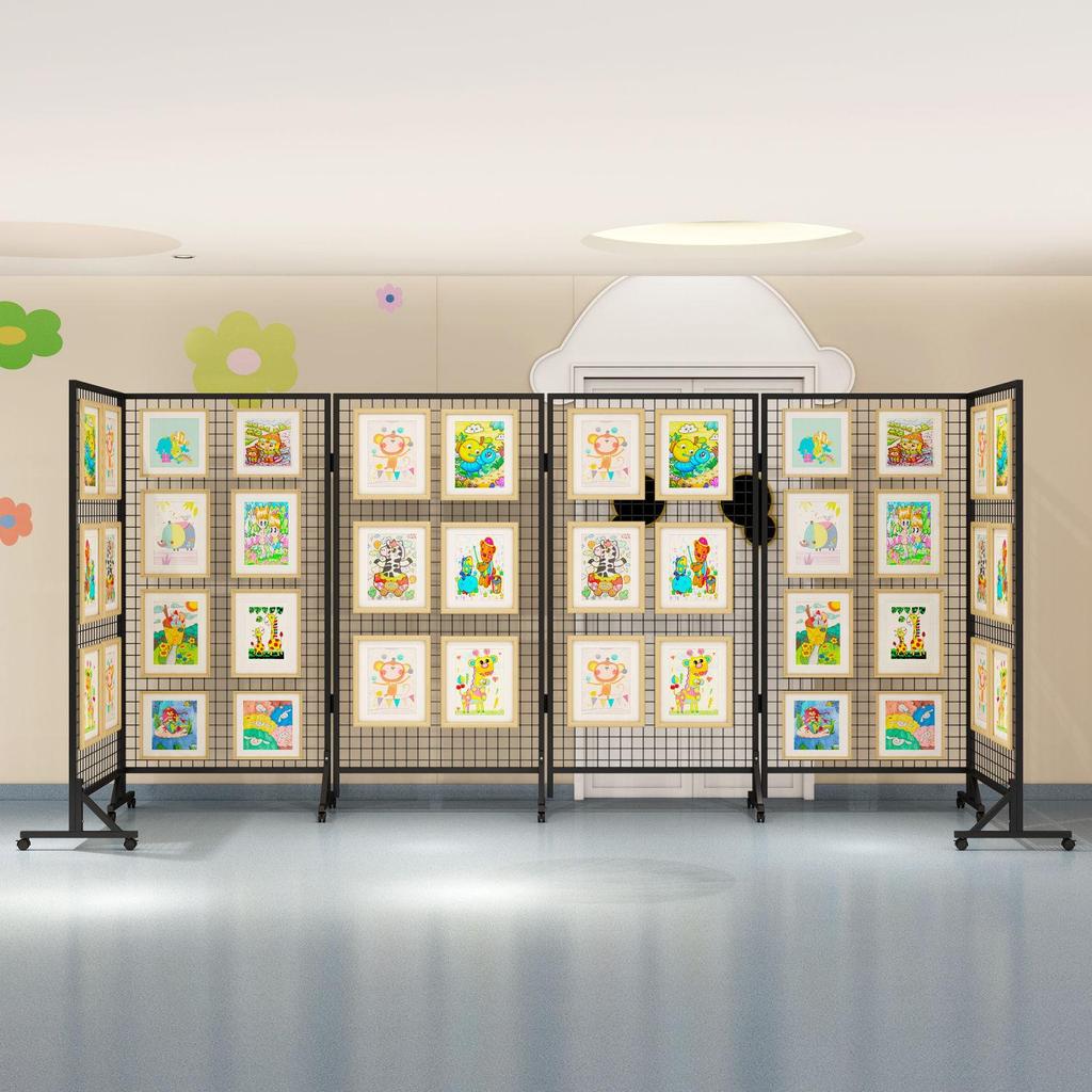 Wrought Iron Folding Display Stand for Art Exhibitions and Storage