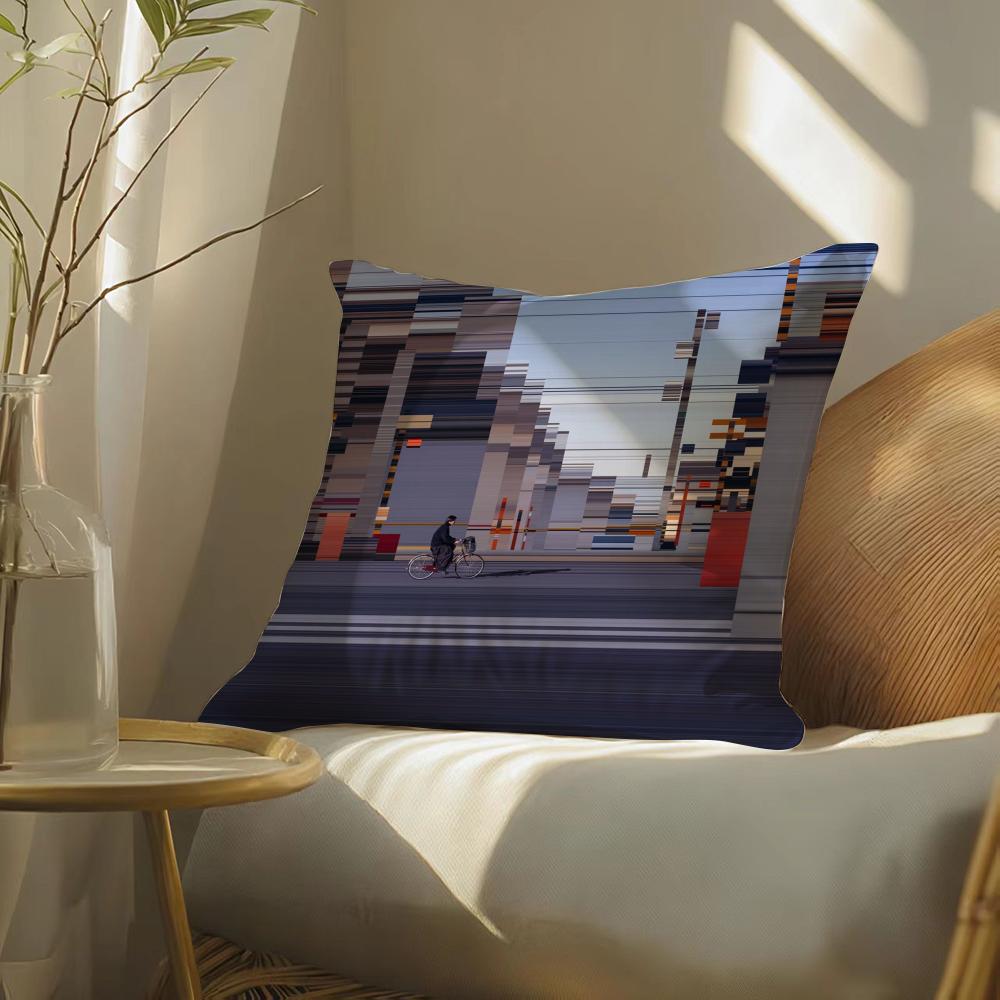 Abstract World Premium Printing Pillow Case Silky Elegant Comfort Sofa Bed Invisible Zipper