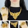 Elegant Bridal Jewelry Set with Fashionable Necklace and Clip Earrings In Gold Stylish Outfits Jewelry Accessory