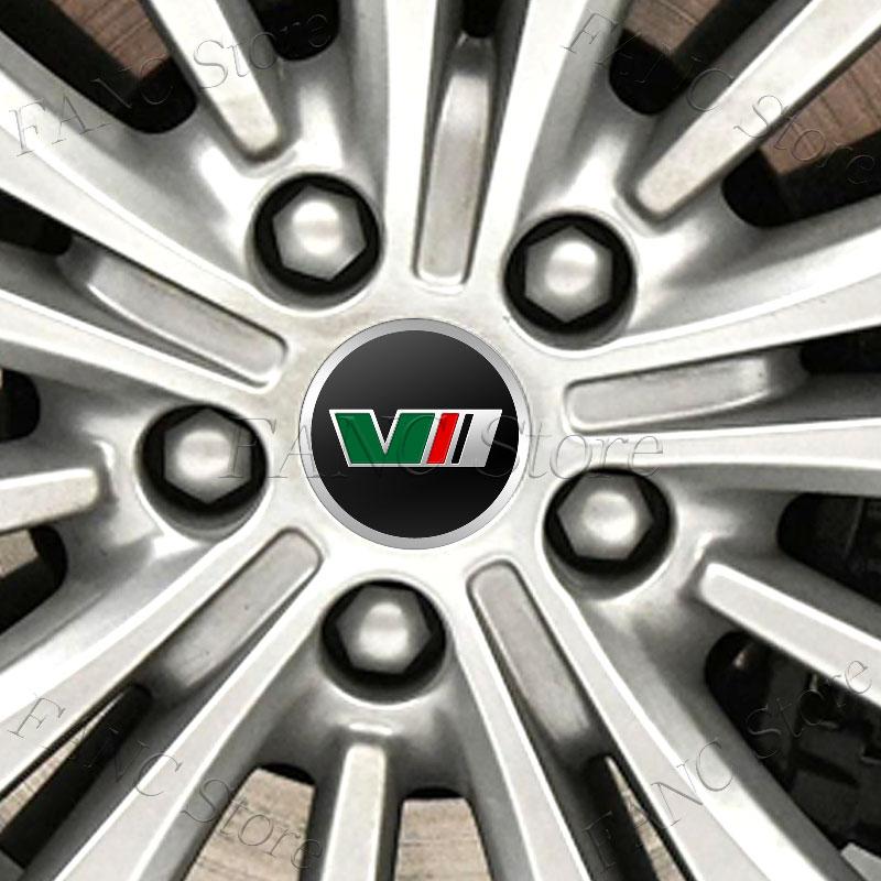 DAYB7 4pcs 56mm/60mm V VRS Logo Car Wheel Hub Center Cap Badge Covers Sticker For Skoda Octavia 2 3 A7 Superb Rapid Kodiaq Karoq Fabia