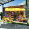 2D Tulip Flower Shop Backdrop for Spring Photography