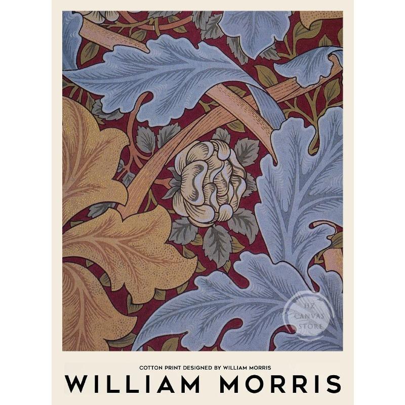 Canvas Painting Wall Art Pictures Abstract William Morris Flower Leaf Bird Vintage Posters and Prints for Living Room Home Decor