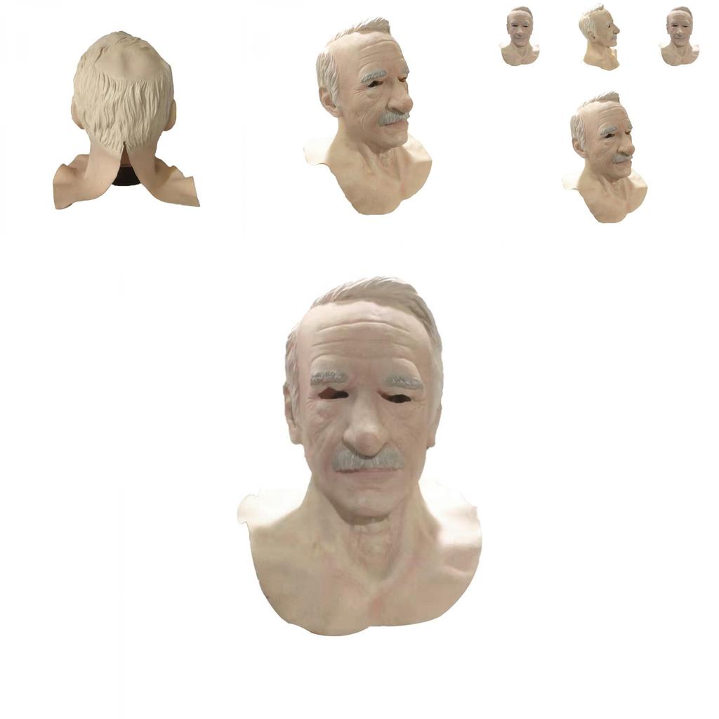 Latex Old Man Mask For Halloween Party And Live Streaming Prop