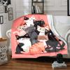 1pc Cat Family Lightweight Flannel Blanket, Comfortable and Warm Blanket, for Office and Camping Sofa Bed, Livingroom025
