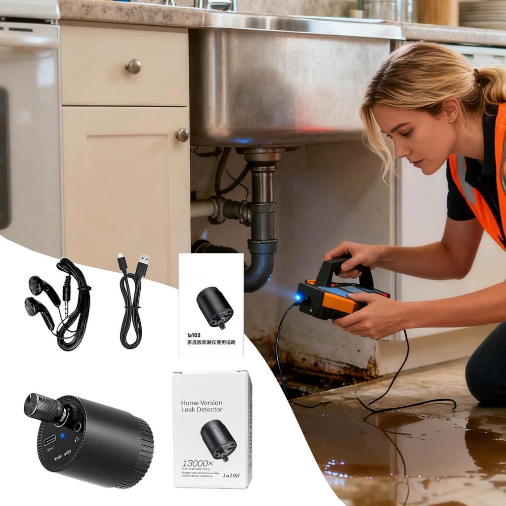 Water Leak Detectors For Home Monitor Device Wall Pipe Leak Listen Detector For Home Bedroom Basement Kitchen Construction Site