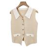 Women Elegant V-Neck Lapel Vest Summer Casual All-Match Chic Tanks Sleeveless Tops