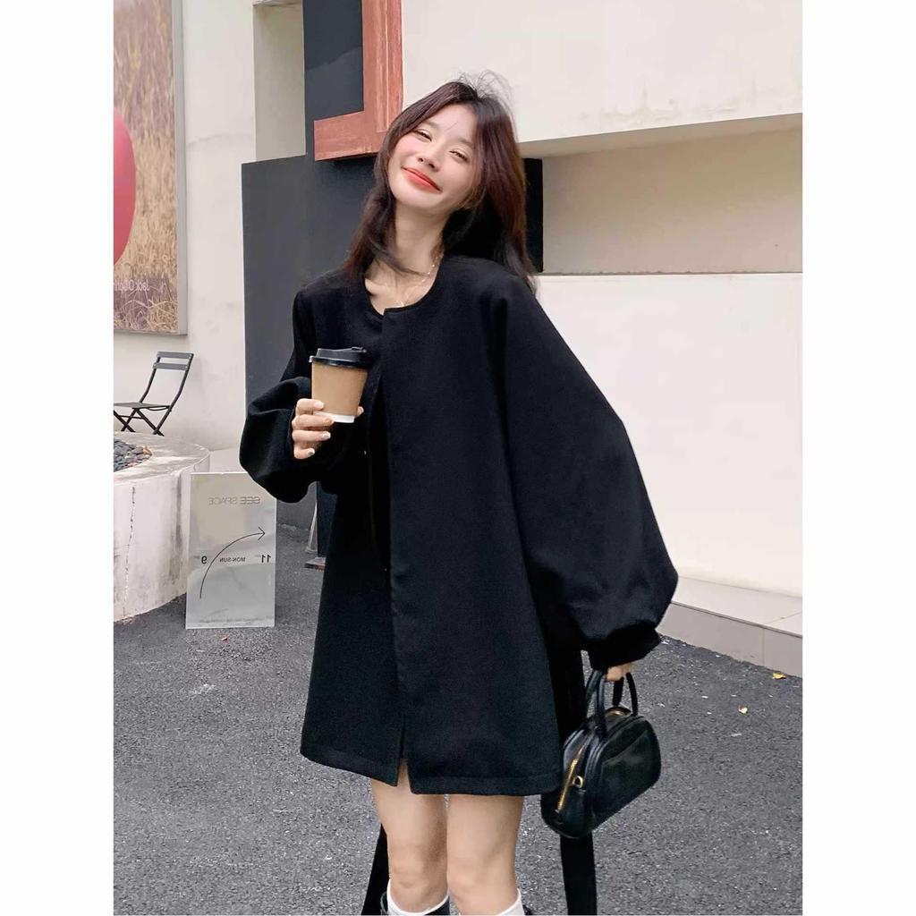 Black Korean Style Lace-up Waist-Cinching Trench Coat for Petite Women - 2025 Autumn Elegant Slim Fit Outerwear