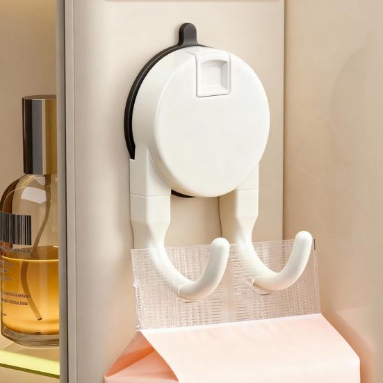 Heavy Duty Suction Cup Hook with Push-to-Lock Vacuum Seal for Bathroom Kitchen Balcony No Drill No Nails Removable Wall Hanger Strong Load 10-15 Lbs