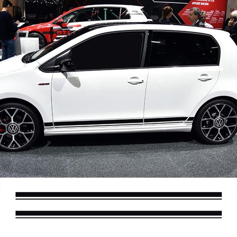 2 Pezzi Strisce Laterali per Auto Adesivi Pellicola in Vinile Decalcomanie per Decorazione Auto Per Volkswagen VW Golf Polo Automobili Accessori Tuning Auto