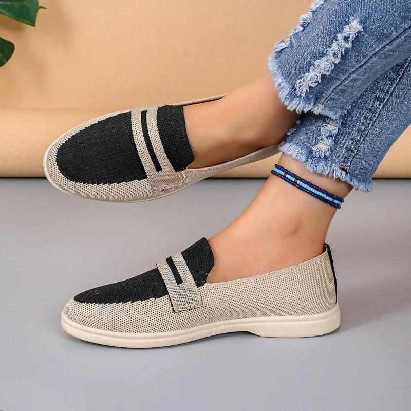 Fashion 2024 New Fashionable and Versatile Women's Loafers Casual Flat Shoes Women's Shoes Single Shoes Women's Walking Non-slip