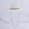 Premium chain straw hat DIY pin jazz hat women's summer beach hat fashion straw hat woven hat