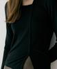 REORG Rie Diagonal Neck Slim T-Shirts Black