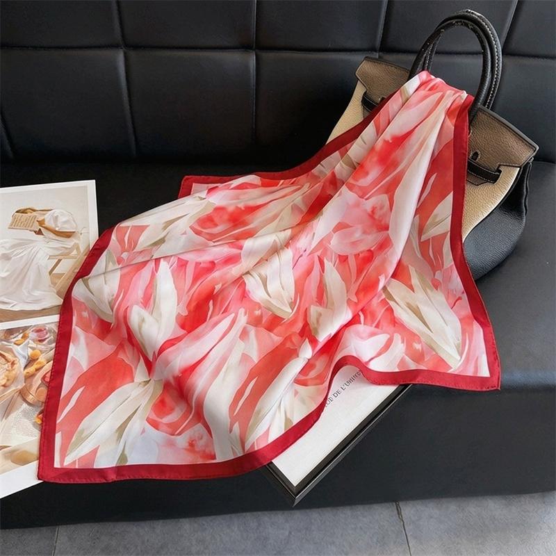 Fashion Scarf Bandana Turban Hijab Luxury Print Female Headscarf Neckerchief Headband Windproof Shawl Handkerchief Square Wraps