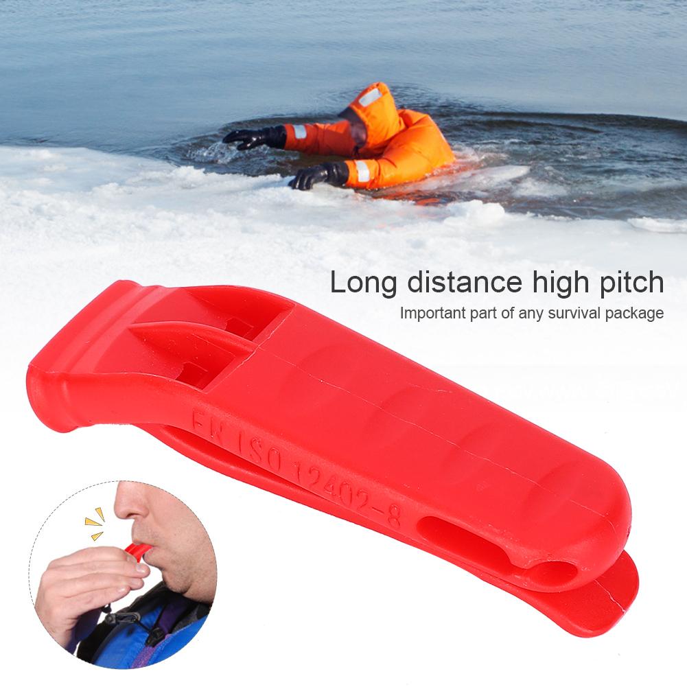 8PCS Plastic Bright Red Lightweight Life Vest Dual Frequency Outdoor Survival Rescue Emergency Long