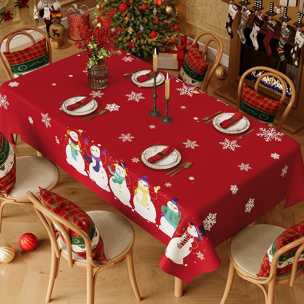 

Christmas Tablecloth Waterproof Oil Resistant No Wash No Scald Dining Tablecloth New Year Atmosphere Decoration Easy To Maintain 60x120cm