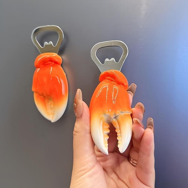 1PC Personalized Creative Crab Pliers Bottle Opener, Magnetic Refrigerator Sticker, Beer and Beverage Bottle Opener, Household Gifts, Holiday Gifts