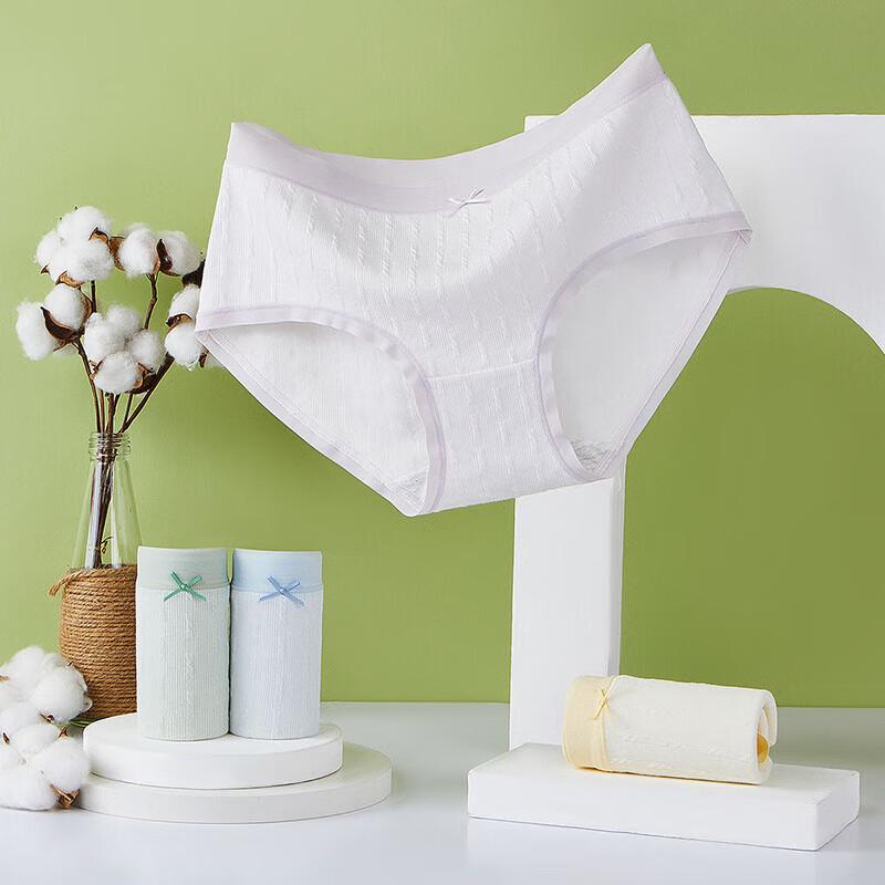 Fenteng Women's 5A Antibacterial Mid-Waist Briefs 4-Pack