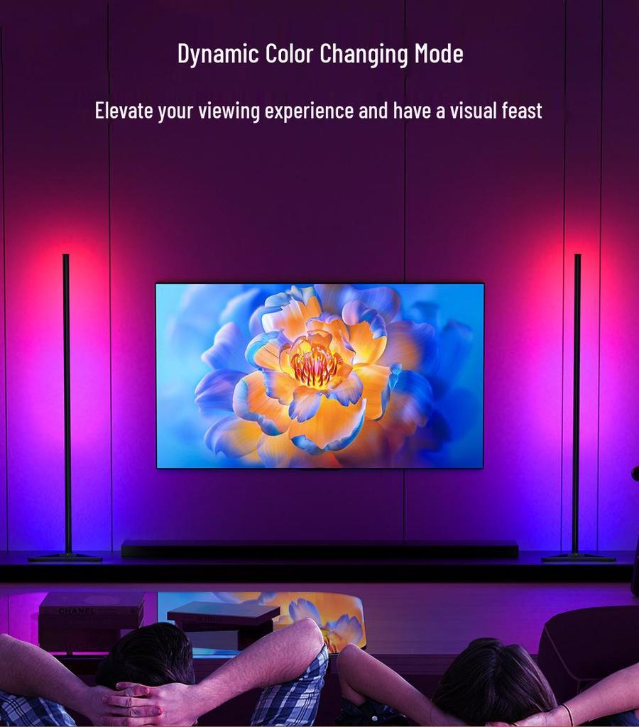 RGB LED Corner Ambient Music Pickup Floor Light