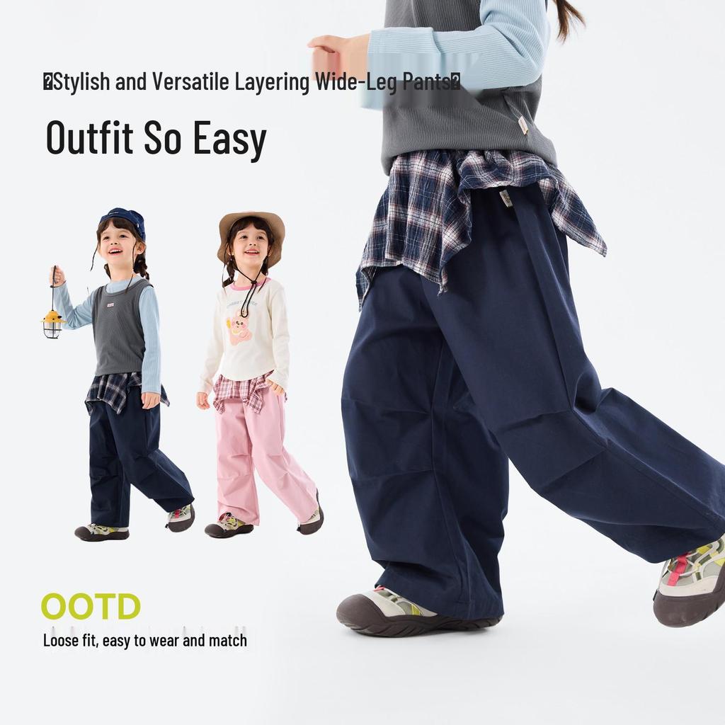2026 Spring Girls' Wide-Leg Cargo Pants - New Arrival by Dudu Home