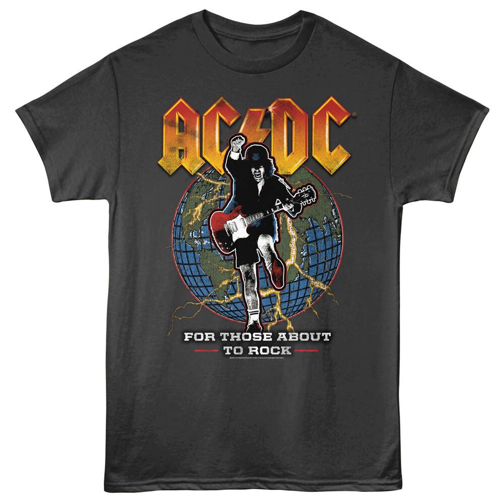 ACDC Angus Young Globe For Those About To Rock Men s T Shirt Unisex T-Shirt XL