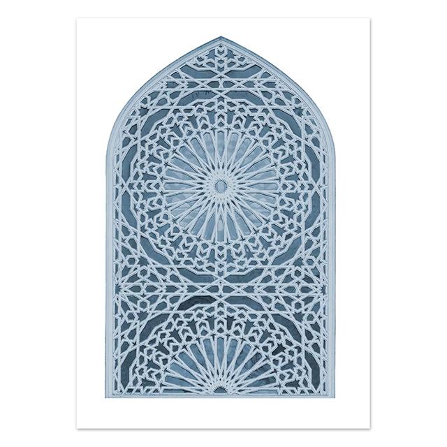 Decoratiuni Ramadan Moscheea albastră marocană Arhitectură Pânză Artă Pictură Islamică Imprimare pe perete Poster Poză decorativă
