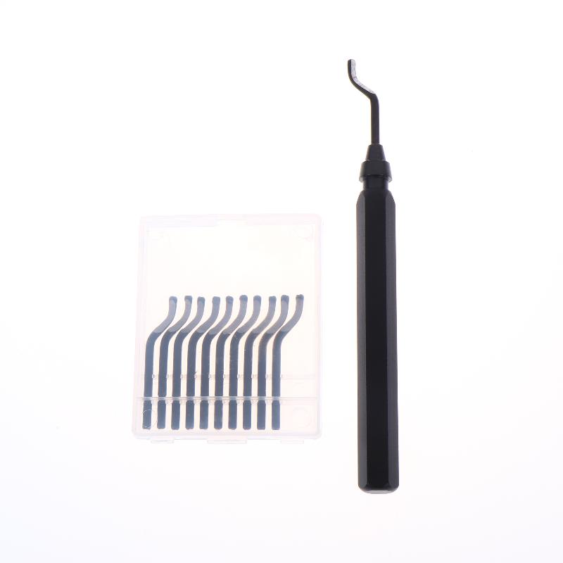 RB1000 Handle Burr Deburring Remover Cutting Tool With 10Pcs Rotary Deburr Blade Professional Deburring Tool Kit