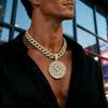 Collar con Colgante de Letra Hip Hop Cadena Cubana Callejera para Hombre Joyería Aleación Redondo Colgante de Dólar Personalizado